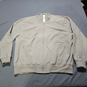 Fabletics Bomber Jacket Mens XL Tan Lightweight Mesh Lined JT2150988-6581-15050